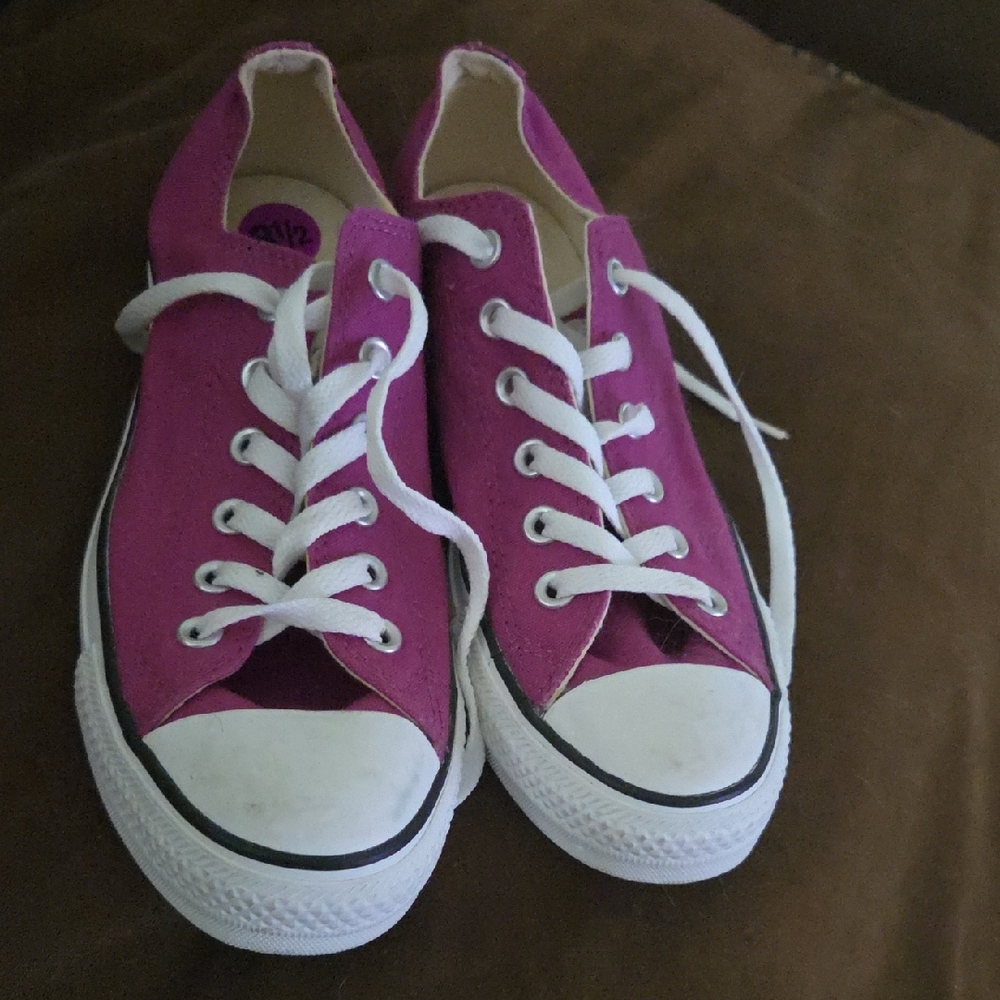 Converse Pink and White Canvas Sneakers